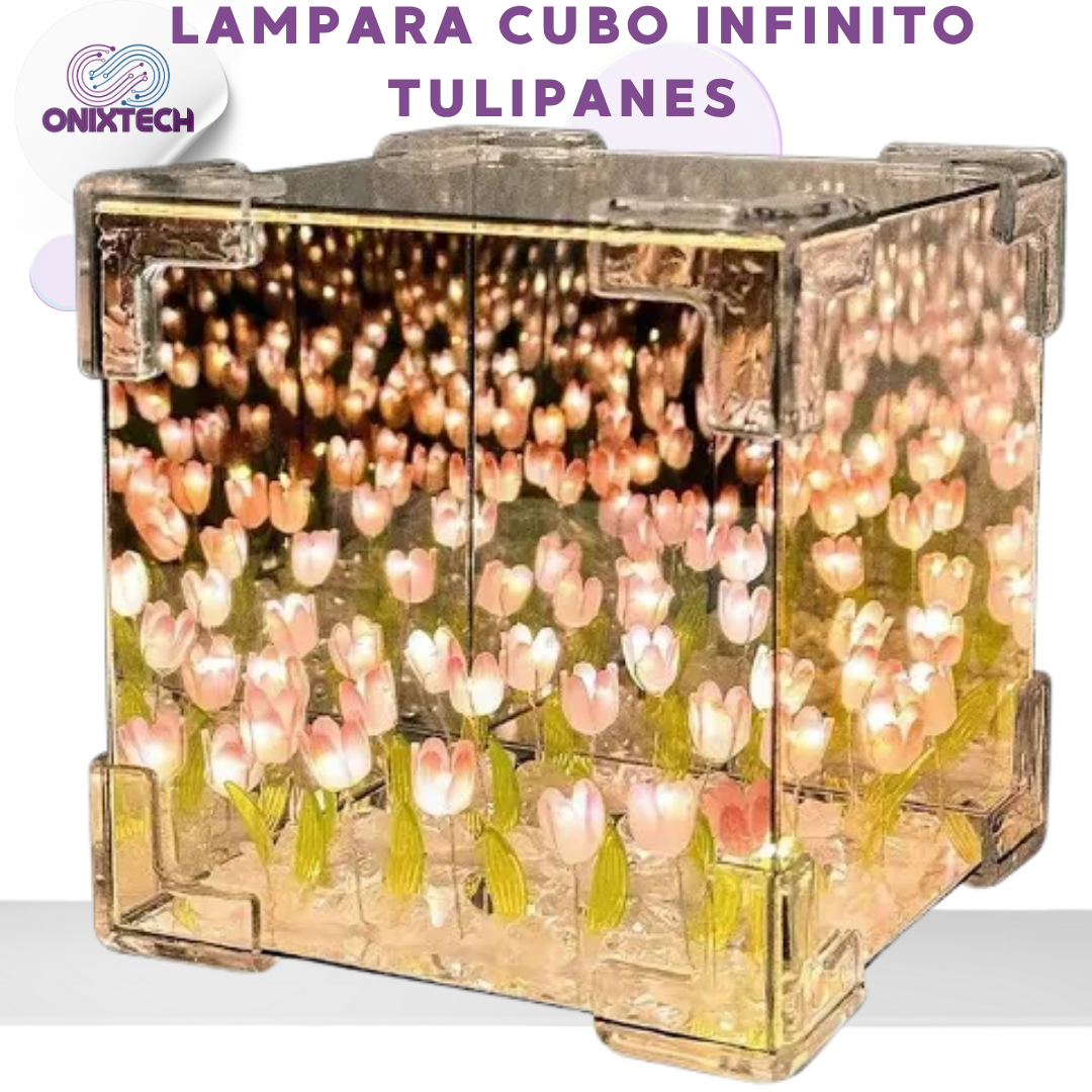 LAMPARA CUBO INFINITO TULIPANES